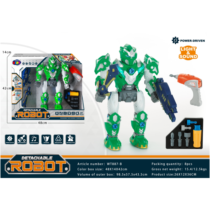 DETACHABLE ROBOT Electronic Plastic Toy